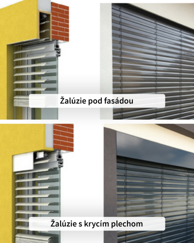 Montáž žalúzií do podomietkových boxov alebo pomocou krycích plechov